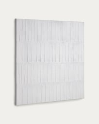 Tableau Basilisa blanc et gris 90 x 90 cm