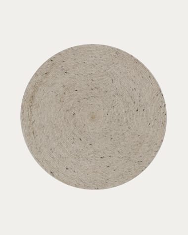 Takashi runder Teppich 100% Wolle grau Ø 200 cm