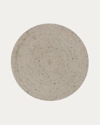 Takashi 100% grey wool round rug, Ø 200 cm