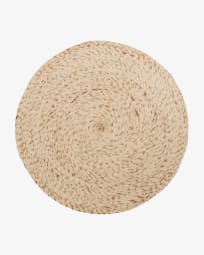 Takashi 100% beige wool round rug, Ø 200 cm