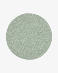 Rodhe 100% PET round rug in green, Ø 150 cm