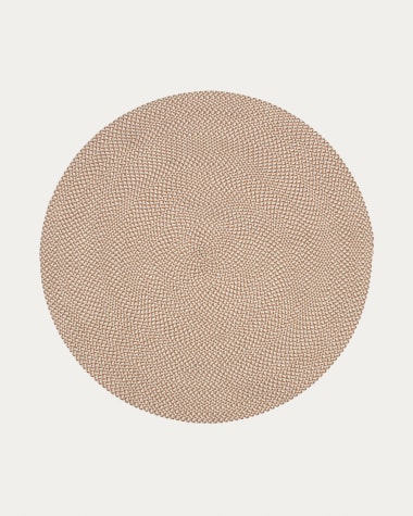 Rodhe 100% PET round rug in beige, Ø 150 cm
