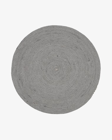 Rodhe 100% PET round rug in grey, Ø 150 cm
