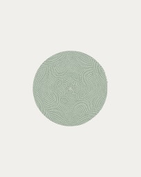 Rodhe 100% PET round rug in green, Ø 100 cm