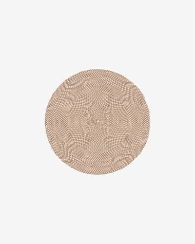 Rodhe 100% PET round rug in beige, Ø 100 cm