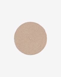 Rodhe 100% PET round rug in beige, Ø 100 cm