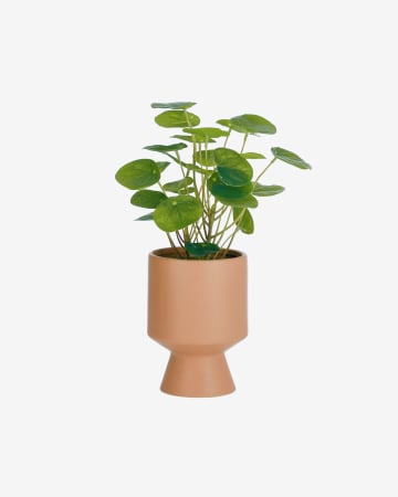 Plante artificielle Bailey avec pot en céramique rose nude 21,6 cm