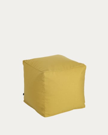 Τετράγωνο πουφ Nedra 50 x 50 εκ, μουσταρδί-κίτρινο