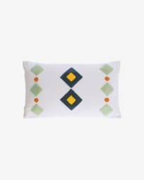Itri 100% cotton multi-colour rhombus cushion cover white 30 x 50 cm