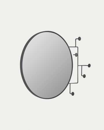 Specchio Vianela con appendini 70 x 51 cm nero