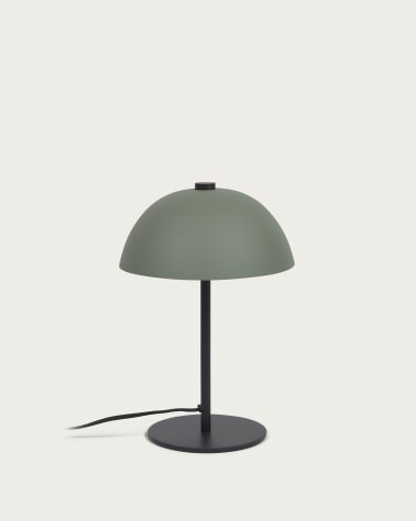 Lámpara de mesa Aleyla de metal con acabado verde