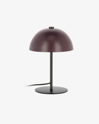 Aleyla table lamp in metal with maroon finish.