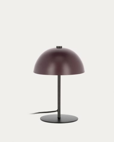 Aleyla table lamp in metal with maroon finish