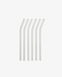 Gillia set of 6 clear glass reusable straws