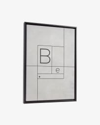 Tableau Myrthe en bois noir lettre B 50 x 70 cm