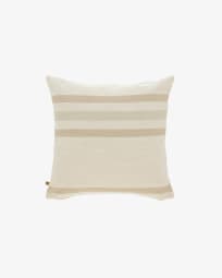 Sydelle cushion cover in white with beige stripes, 45 x 45 cm