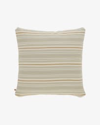 Sydelle cushion cover in beige with grey and maroon stripes, 60 x 60 cm
