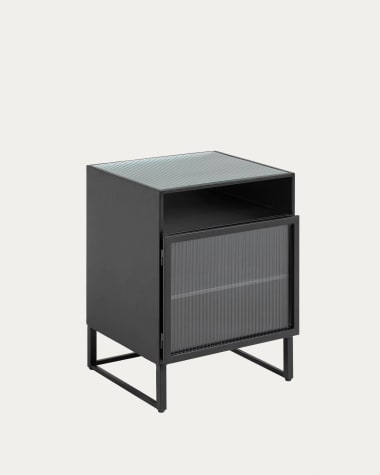 Trixie Nachttisch Stahl mit schwarzem Finish 45 x 58 cm