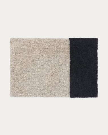 Tapete de casa de banho Maica 100% algodão retângulo preto 40 x 60 cm