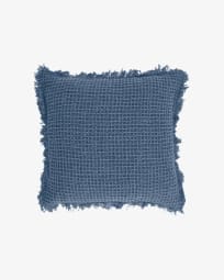 Shallowy 100% cotton cushion cover in blue 45 x 45 cm