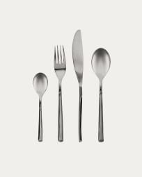 Crisps square handle 16-piece silvery cutlery set