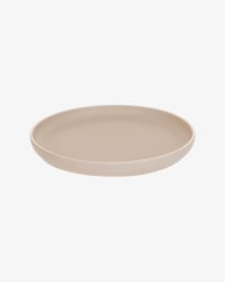 Shun flat plate in beige porcelain