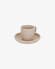 Shun coffee cup and saucer in beige porcelain