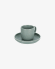 Tasse à café avec soucoupe Shun en porcelaine verte