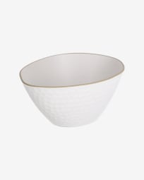 Large Manami ceramic bowl in white