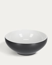 Large Sadashi bowl in black and white porcelain