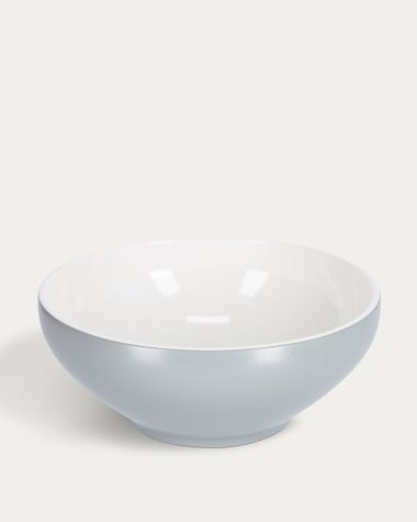 Sadashi large porcelain bowl in grey and white