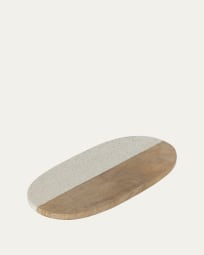 Augustine granite and wood serving board