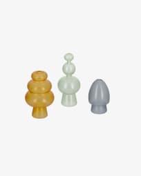 Set of 3 Elody glass vases multi-colour