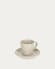 Taza de café con plato Aratani de cerámica blanco