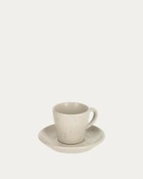 Tasse à café avec soucoupe Aratani en céramique blanche
