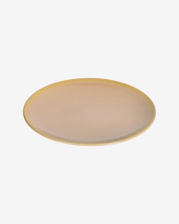 Tilia flacher Teller aus Keramik beige