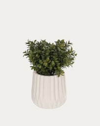 Milan Leaves artificial plant with white ceramic planter, 23.5 cm