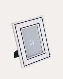Vittoria photo frame in black and white marble 25 x 20 cm