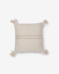 Kaie cushion cover 100% PET in beige 45 x 45 cm