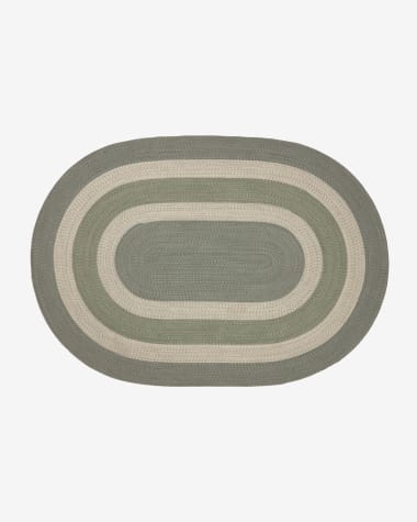Leeith rug made from PET in green Ø 160 x 230 cm