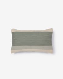 Leeith cushion cover 100% PET in green stripes 30 x 50 cm