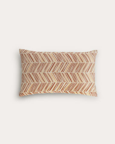 Uriana 100% cotton cushion cover in brown and yellow 30 x 50 cm