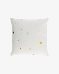 Capa almofada Miris 100% algodão bolinhas e triângulos multicolor 45 x 45 cm