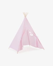 Darlyn 100% pink cotton tipi with solid pine wood legs