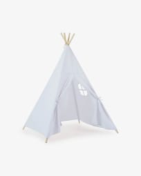 Darlyn 100% blue cotton tipi with solid pine wood legs