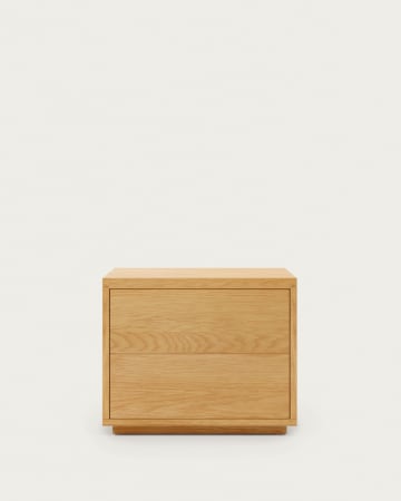 Abilen oak veneer and white lacquer bedside table, 53 x 44 cm, 100% FSC™ certified