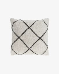 Marivi cushion cover made with cotton in white and black 45 x 45 cm