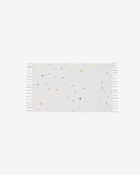 Tainka Teppich aus Baumwolle bunte Punkte und Dreiecke 65 x 110 cm
