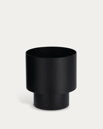 Cache-pot rond Mash métal noir Ø 28 cm