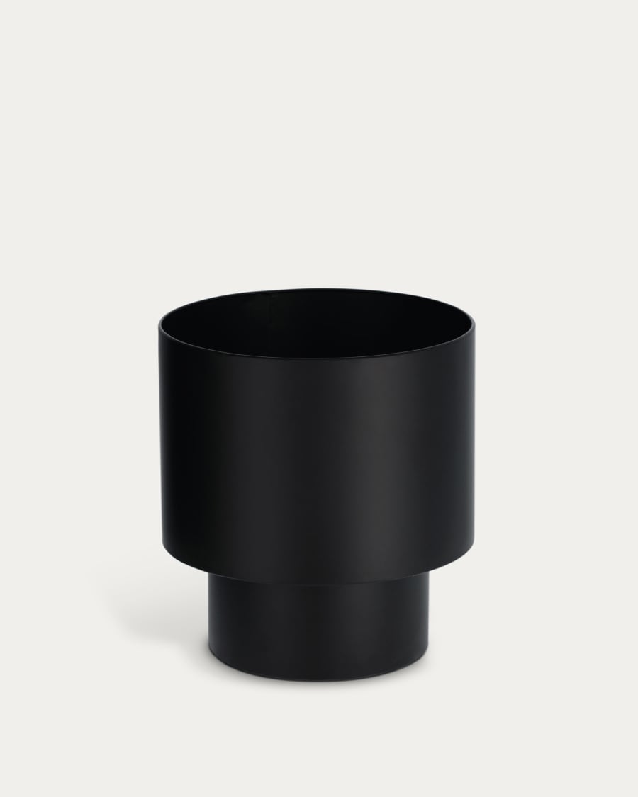 Mm Ellendig ondersteuning Zwarte metalen bloempot Mash 28 cm | Kave Home